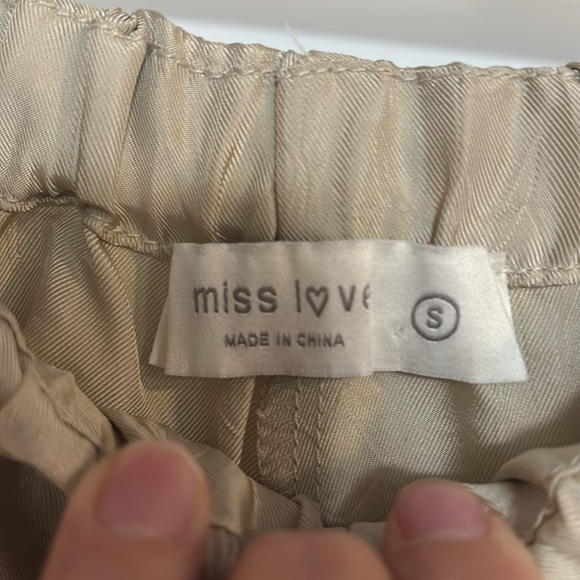 Miss Love Gold/Beige Drawstring Parachute Pants - Picture 3 of 6